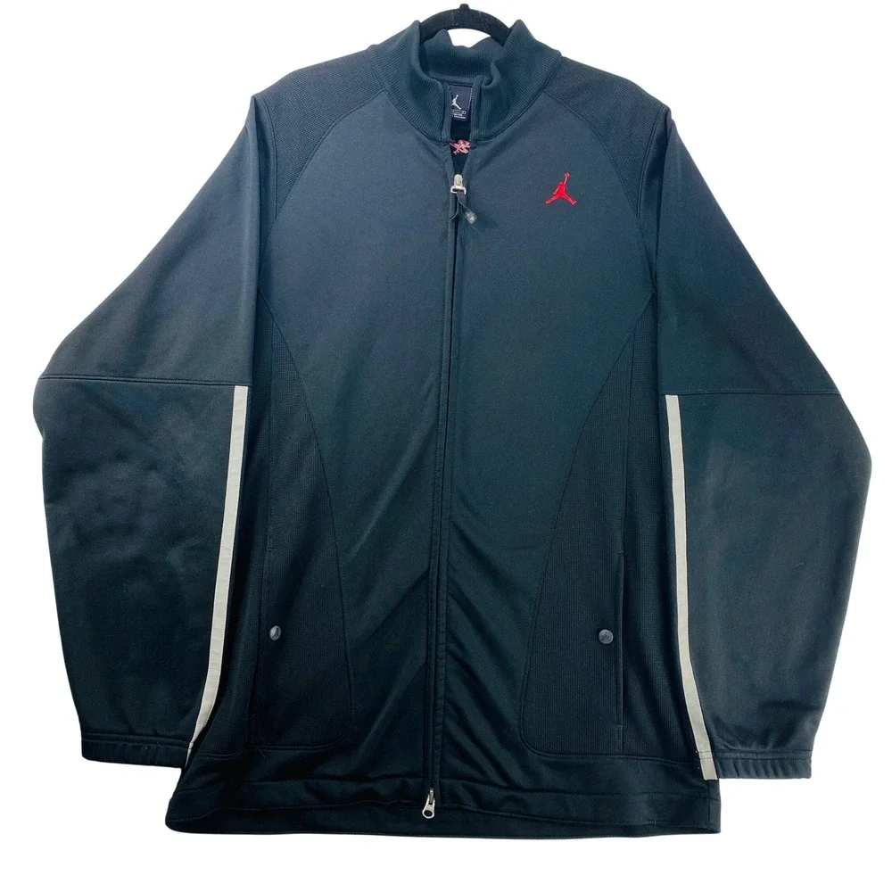 Jordan Flight Track Jacket Black Red Men's Full Zip‎ Size Large